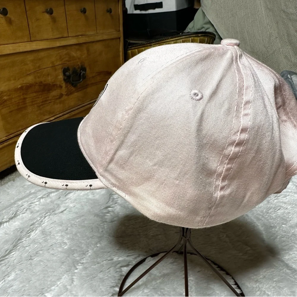 Triangle Sport Palm Tree Sunset Adjustable Baseball Cap Pink Black Women’s OS